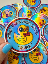 Načíst obrázek do prohlížeče Galerie, Verified Rubber Ducky Collector Vinyl Sticker- Holographic- Handmade