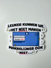Načíst obrázek do prohlížeče Galerie, Belastingdienst “Leuker kunnen we het niet maken” sticker- Vinyl- Glitter