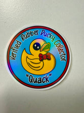 Načíst obrázek do prohlížeče Galerie, Verified Rubber Ducky Collector Vinyl Sticker- Holographic- Handmade