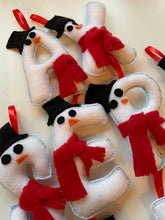 Load image into Gallery viewer, Snowmen Letter Ornament (Custom) -Christmas -Decoration- Christmas Tree