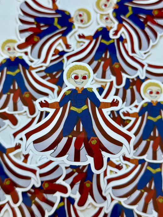 Evil Superhero Vinyl Sticker
