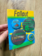 Načíst obrázek do prohlížeče Galerie, Nuclear Fallout Button Set- Handmade- Post Apocalypse- Video Game- Vaults