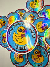 Načíst obrázek do prohlížeče Galerie, Verified Rubber Ducky Collector Vinyl Sticker- Holographic- Handmade