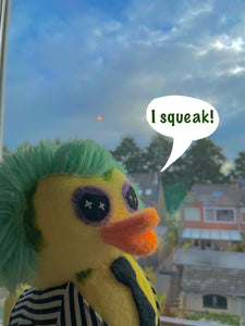 Beetle Ducky “The Duck With The Most” Plush - BJ- Fanmade- * with a squeaker*