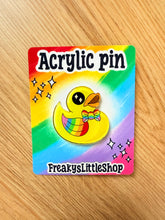 Afbeelding in Gallery-weergave laden, Rainbow Ducky Acrylic Pin- Pride- colourful- pins