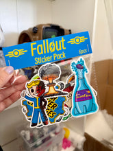 Load image into Gallery viewer, Nuclear Fallout Sticker Pack- 6pcs- Vinyl Stickers- Video Games- Post Apocalypse- Unofficial