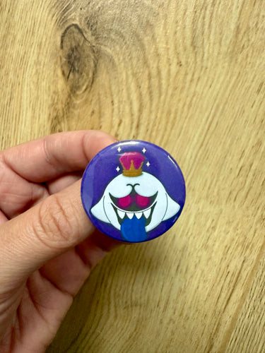 King Boo Button 32mm - Handmade- Video games -Ghost