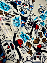 Afbeelding in Gallery-weergave laden, Cuphead and Mugman Vinyl Sticker- Handmade- Unofficial- Video Games