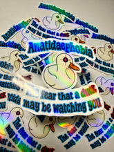 Cargar imagen en el visor de la galería, Anatidaephobia Vinyl Sticker- Holographic - Handmade - Ducks- Phobias- Funny