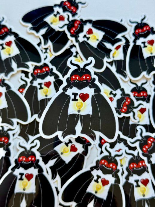 Mothman “I Love Lamp” Vinyl Sticker