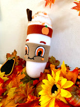Load image into Gallery viewer, Pumpkin Spice Latte Plushie -Autumn- Coffee - Pumpkin Spice- Halloween- Fall -Cute -Plushie