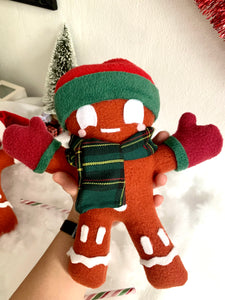 Gingerbread Men Plushies- Christmas- Holiday- Cute- Handmade- Plush- Christmas Gift