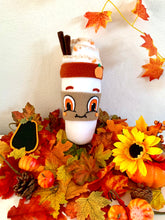 Cargar imagen en el visor de la galería, Pumpkin Spice Latte Plushie -Autumn- Coffee - Pumpkin Spice- Halloween- Fall -Cute -Plushie