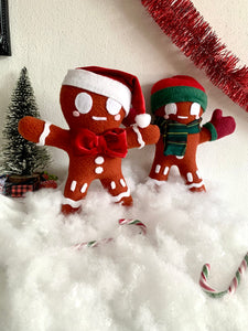 Gingerbread Men Plushies- Christmas- Holiday- Cute- Handmade- Plush- Christmas Gift